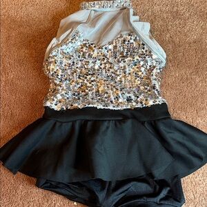 Weissman Silver and Black Tap or Acro Dance Costume